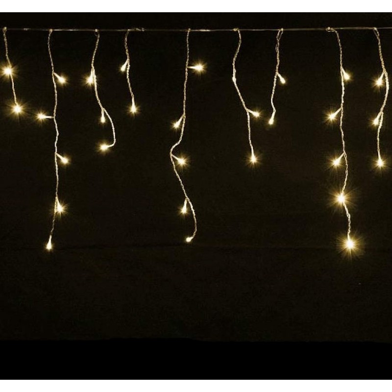 Χριστουγεννιάτικα λαμπάκια 100 LED σε σχέδιο βροχής με κοντρόλ 8 λειτουργιών -3 m - Επεκτάσιμα - Λευκό Θερμό