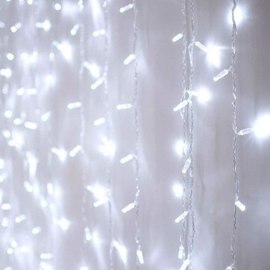 Χριστουγεννιάτικα λαμπάκια LED Κουρτίνα 240Led (3 x 2 m) - Λευκό ψυχρό