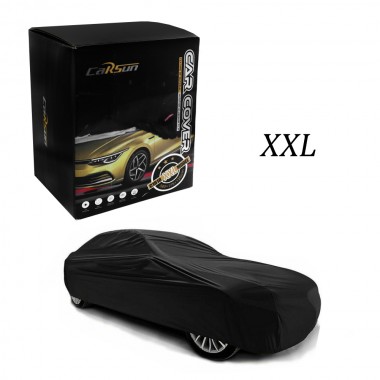 Κουκούλα Αυτοκινήτου για Sedan XX-Large Αδιάβροχη με Φίλμ Αλουμινίου, λάστιχο και Ιμάντες 580x175x120cm CarSun C1818-XXL Μαύρη