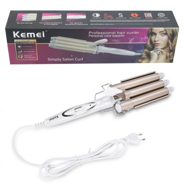 Ψαλίδι Μαλλιών για Κυματιστά Μαλλιά Kemei KM-1010 Ροζ-Χρυσό