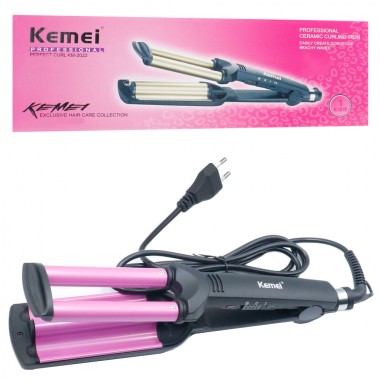 Ψαλίδι Μαλλιών για Κυματιστά Μαλλιά Kemei KM-2022 Ροζ