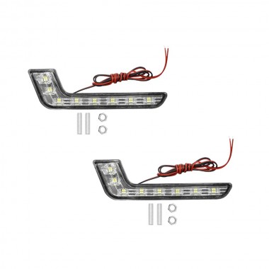 DRL LED Φώτα Ημέρας - Προβολάκια - Φώτα Ομίχλης - Προφυλακτήρα 8S MD 12V Ψυχρό Λευκό Σετ 2τμχ