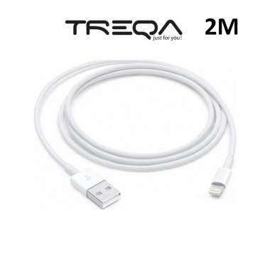 Καλώδιο Γρήγορης Φόρτισης και Μεταφοράς Δεδομένων 2m USB 2.1A σε Lightning Treqa CA-2012 Λευκό
