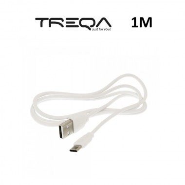 Καλώδιο Γρήγορης Φόρτισης και Μεταφοράς Δεδομένων 1m USB σε Type-C Treqa CA-1013 Λευκό