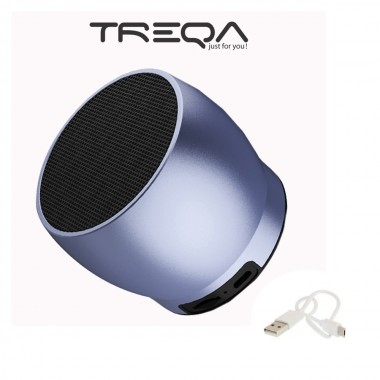 Φορητό Ασύρματο Ηχείο Bluetooth 5W με Διάρκεια Μπαταρίας έως 8 Ώρες TF/FM Treqa YT-568 Ασημί