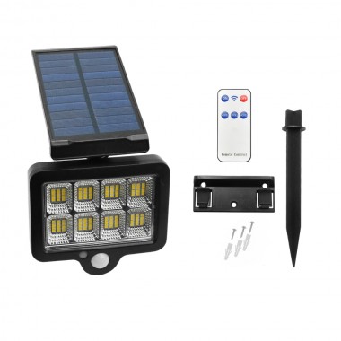 LED Αδιάβροχο Ηλιακό Χωνευτό - Καρφωτό Φωτιστικό 96 SMD Θερμό Λευκό με Ανιχνευτή Κίνησης YT150
