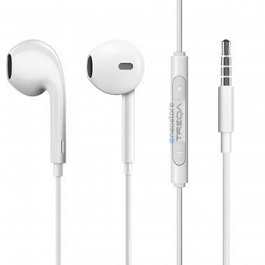Ακουστικά Κινητού Handsfree Earbuds με Βύσμα Jack 3.5mm Treqa EP-752 Λευκό