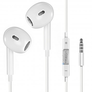 Ακουστικά Κινητού Handsfree Earbuds με Βύσμα Jack 3.5mm Treqa EP-758 Λευκό