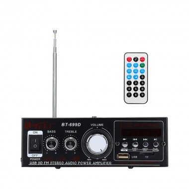 Ενισχυτής με Λειτουργία Bluetooth-FM-USB-TF-AUX και Τηλεχειριστήριο 12V/220V BT-699D