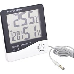 Ρολόι Ξυπνητήρι, Θερμόμετρο, Υγρόμετρο, Εσωτερικού – Εξωτερικού Χώρου HUM-HTC-2