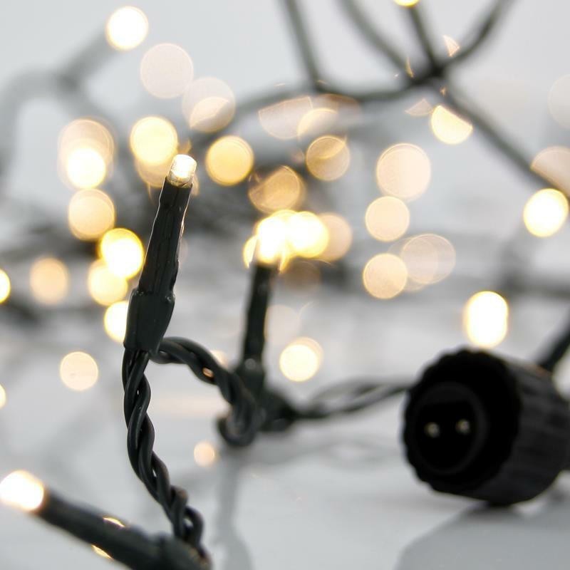 Χριστουγεννιάτικα Λαμπάκια 300 LED Λευκό Θερμό Χρώμα με Πράσινο Καλώδιο